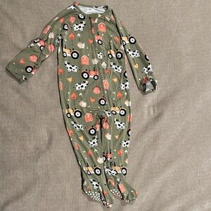 Charming Animal Print Kids Footie Pajamas